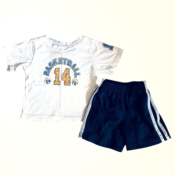 Athletic Works Basketball Outfit Set Matching Shorts and Graphic Tee Bundle 18M - Picture 4 of 8